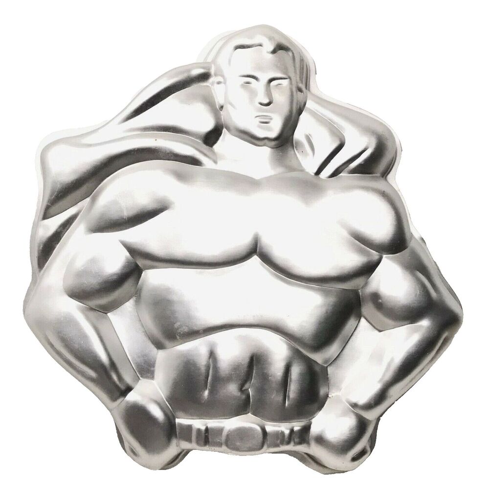 Wilton Superman Cake Pan Vintage 1977 Aluminum DC Comics Original 502-1212 Korea